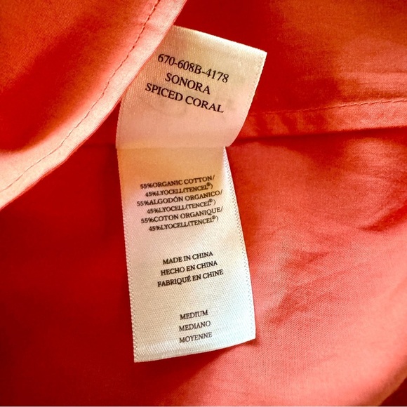 Rails Sonora Square Neck Top M Spiced Coral Flutter Sleeve Smock Gathered Girlie - Picture 11 of 12